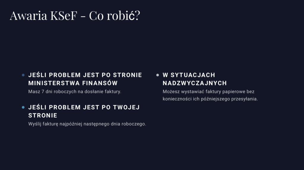 Awaria KSeF co zrobić?