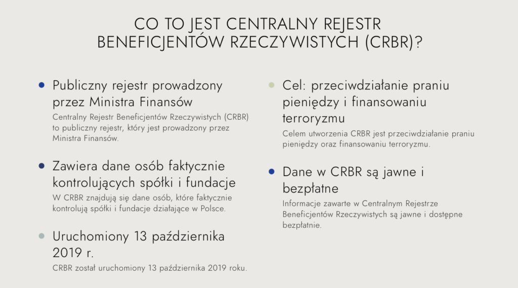 Centralny Rejestr Beneficjentów Rzeczywistych - podstawowe informacje